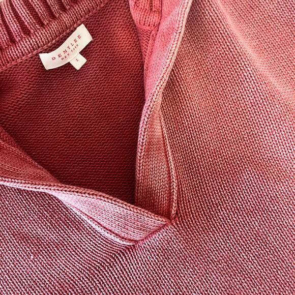 DEMYLEE Collared Cotton Sweater in Faded Red Size S - Picture 8 of 12